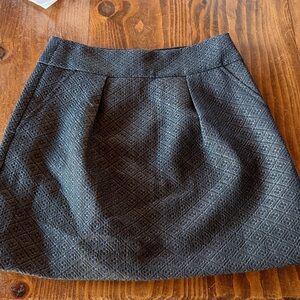 LOFT Charcoal Textured A-Line Skirt